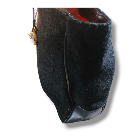 Givenchy Tote Medium Black Sherpa Faux Leather Straps Gold Hardware Red Lining - Picture 8 of 11